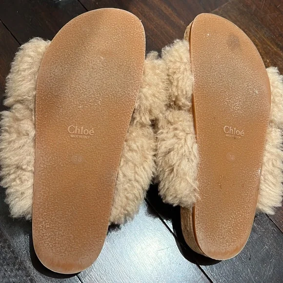 Chloè Kerenn shearling flat sandals - Picture 12 of 13